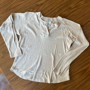 Arizona Jean Company Tan Ribbed Long Sleeve Tee